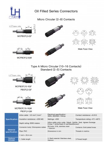 Oil Filled Series Connectors Micro Circular (2-8)