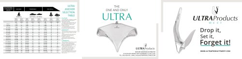ULTRA PRODUCTS WEST BROSHURE