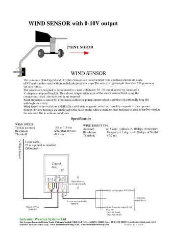 WIND SENSOR with 0-10V output