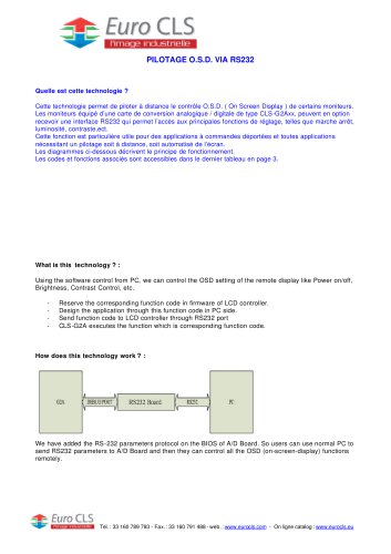 Pilotage de l'O.S.D. via RS232