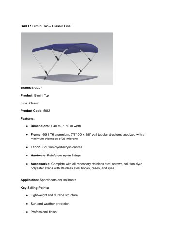 Bimini Top – Classic Line