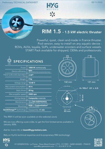 RIM 1.5 - 1.5 kW electric thruster