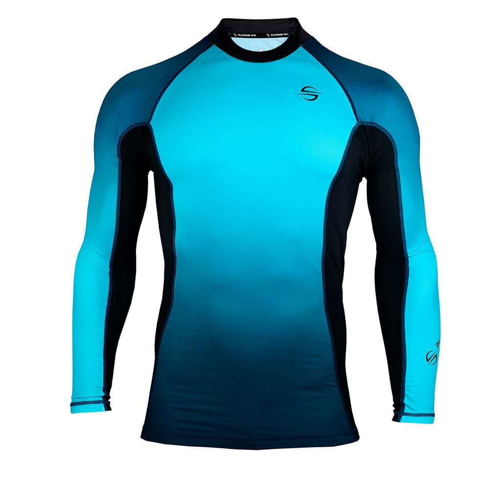 Camiseta De Lycra De Mangas Longas Blue Gradient Platinum Sun