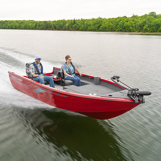 Bay boat com motor de popa 1650 PRO TILLER Crestliner de pesca