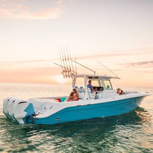 lancha Express Cruiser com motor de popa / trimotor / open / com console central
