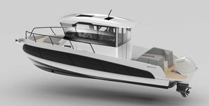 lancha Cabin Cruiser com motor de popa