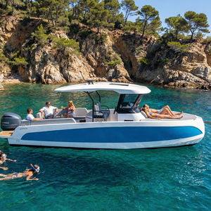 lancha Cabin Cruiser com motor de popa