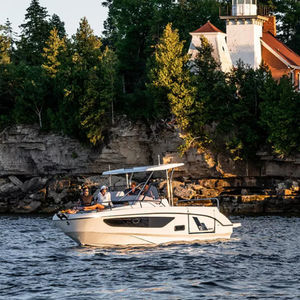 lancha Cabin Cruiser com motor de popa