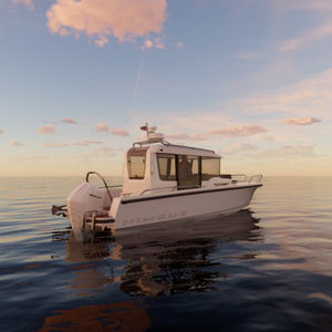 lancha Cabin Cruiser com motor de popa