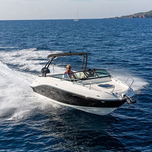 lancha de proa aberta com motor de popa / com console dupla / para esqui aquático / esportiva