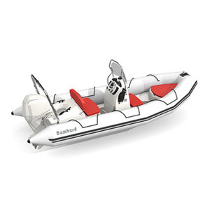 barco inflável com motor de popa