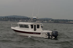 lancha Cabin Cruiser com motor de popa