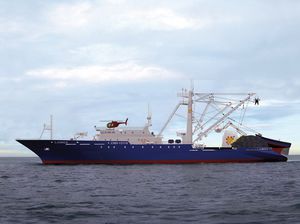 navio de pesca profissional atuneiro cercador