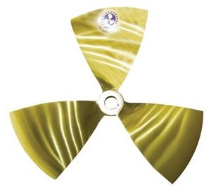 hélice para barco de pesca profissional / de passo fixo / propulsor lateral / 3 pás