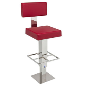 banqueta alta para iate / em inox polido / base quadrada
