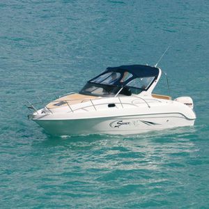 lancha Cabin Cruiser com motor de popa