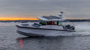 lancha Cabin Cruiser com motor de popa