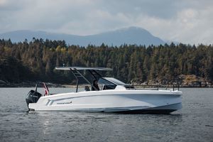lancha Cabin Cruiser com motor de popa 1