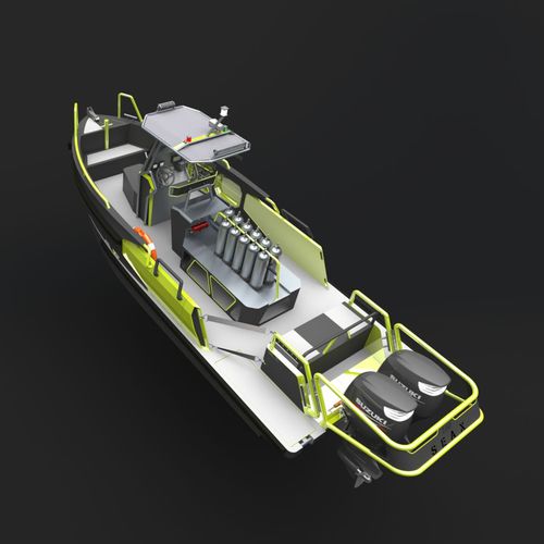 Lancha de console central com motor de popa - 750 series - SEAX BOATS - bimotor / de mergulho / para pesca