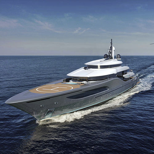 Megaiate de cruzeiro - QUANTUM - TURQUOISE YACHTS - com casa de leme elevada / em aço / com heliporto