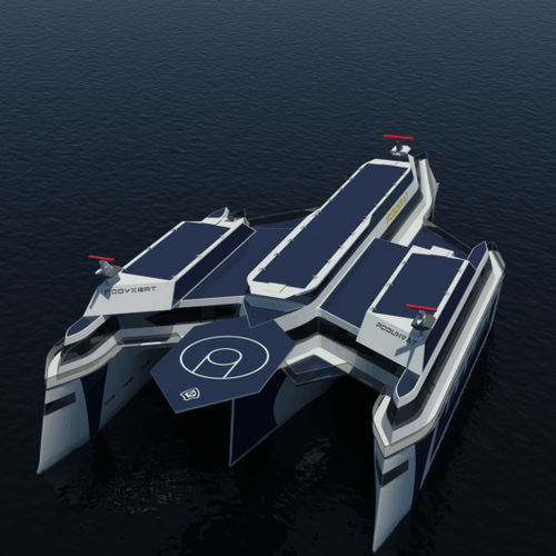 Navio de pesquisa oceanográfica trimarã - Poduhvat - híbrido