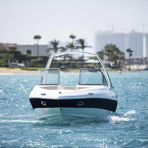 Lancha de proa aberta com motor de centro - ARROW - DOLPHIN SPEED BOATS - com console dupla / bowrider / open