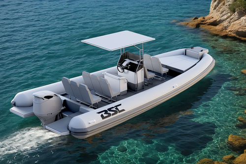 Barco inflável com motor de popa - 85  - BSC COLZANI srl - semirrígido / com console central / open