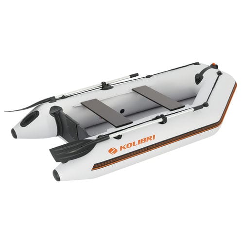 Barco inflável com motor de popa - KM-260 - KOLIBRI - open / de dois lugares / com fundo inflável