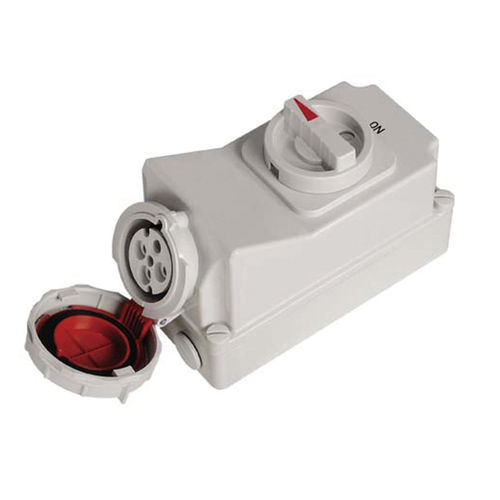 Tomada estanque elétrica para navio - CRLS-14432P - Zhejiang Bozhou Marine Electric Technology Co., Ltd. - para barco / fêmea / com interruptor