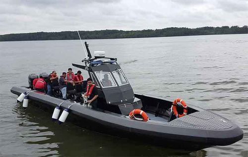 Barco profissional barco-patrulha - Vigilant 40 Fast Patrol Boat - Five Aluminium Boat and Engineering Pte Ltd - com motor de popa / em alumínio / barco inflável semirrígido