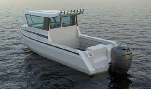 Barco de pesca-passeio com motor de popa - LEADER 768Z - Qingdao Allheart Marine Co., Ltd. - com casa do leme / open / com console central