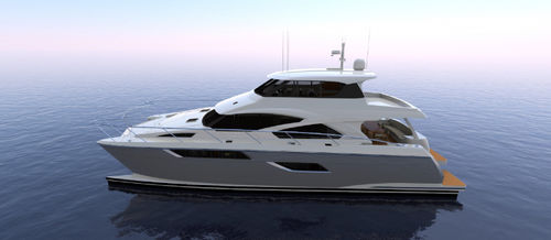 Iate a motor catamarã - CATYACHT 2000 - Qingdao Allheart Marine Co., Ltd. - de cruzeiro / com casa do leme / em alumínio