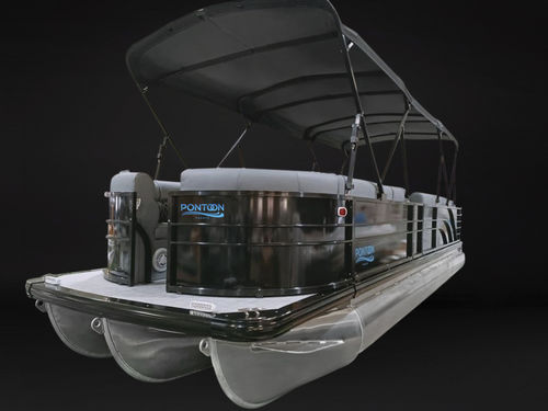 Pontoon boat com motor de popa - FREYA 750 - PONTOON FRANCE - elétrico / com console lateral / para esqui aquático