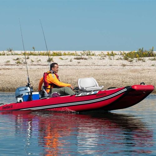 Catamarã inflável - FastCat12™ - SeaEagle.com - com motor de popa / semirrígido / open