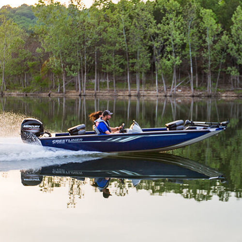 Crappie boat com motor de popa - VT 19C  - Crestliner - com console lateral / de pesca esportiva / em alumínio