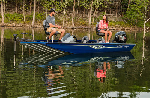 Crappie boat com motor de popa - VT 18C  - Crestliner - com console lateral / de pesca esportiva / em alumínio