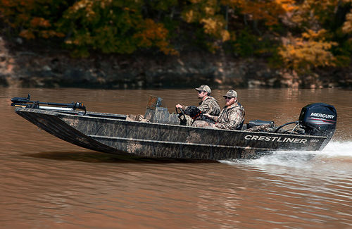 Barco profissional barco utilitário - 1860 RETRIEVER CC/SC - Crestliner - com motor de popa / em alumínio / jon boat
