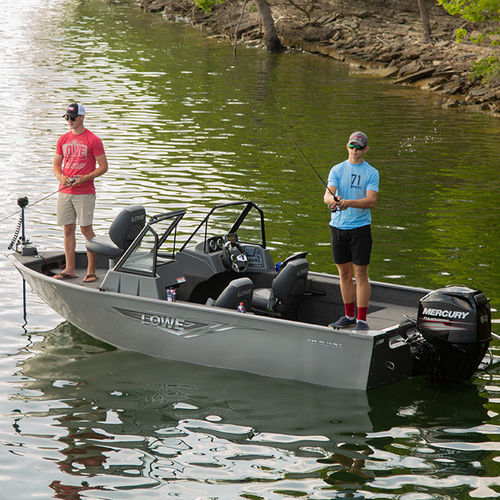 Bass boat com motor de popa - FM 1625 WT - Lowe - com console dupla / open / de pesca esportiva