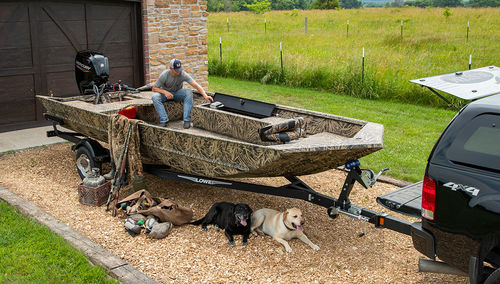 Jon boat com motor de popa - Roughneck 2070 Waterfowl Tiller - Lowe - open / de pesca esportiva / de caça