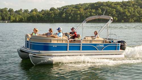 Pontoon boat com motor de popa - SF212 - Lowe - open / com console lateral / de pesca esportiva