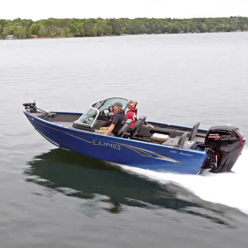 Lancha de proa aberta com motor de popa - 1775 ADVENTURE - Lund - com console dupla / bowrider / de pesca