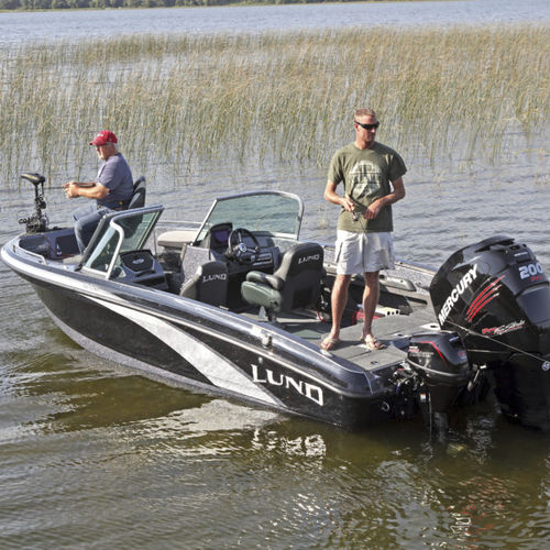 Lancha de proa aberta com motor de popa - 189 TYEE GL - Lund - com console dupla / bowrider / para esqui aquático