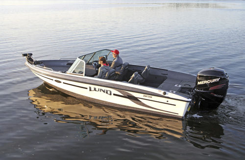 Lancha de proa aberta com motor de popa - 208 TYEE GL - Lund - com console dupla / bowrider / para esqui aquático