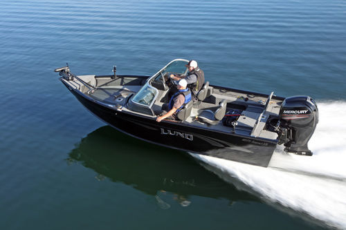 Lancha de proa aberta com motor de popa - 1875 IMPACT XS - Lund - com console dupla / bowrider / para esqui aquático