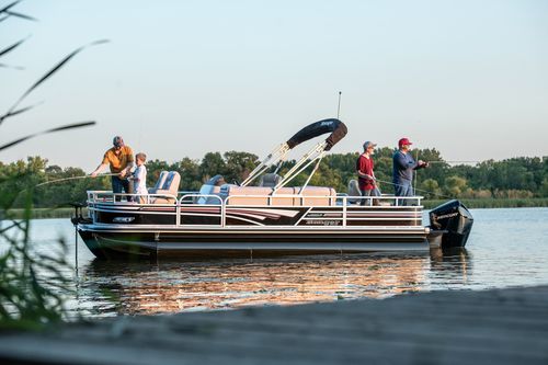 Pontoon boat com motor de popa - 223F - Ranger Boats - open / com console lateral / de pesca esportiva