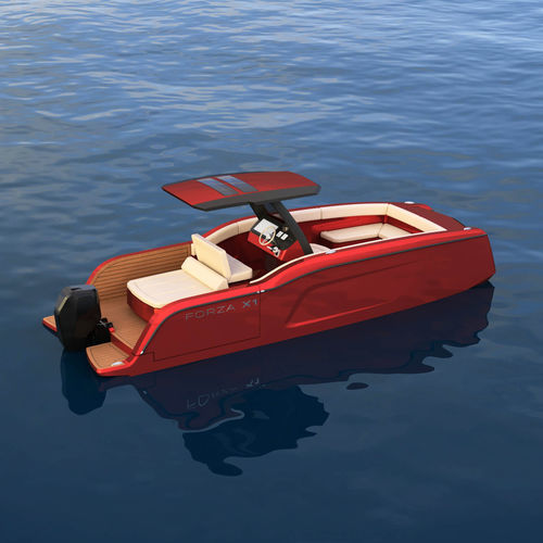 Lancha de console central catamarã - Fx1 - Forza X1 - com motor de popa / elétrica / de lazer