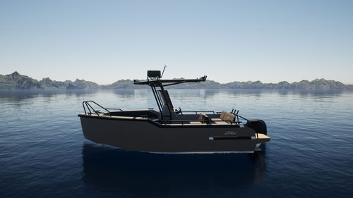 Lancha de console central com motor de popa - Apex 620 - BARKMET BOATS - a diesel / elétrica / com hard-top