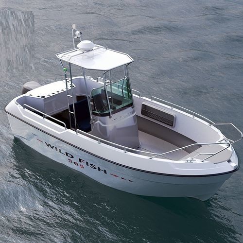 Lancha de console central com motor de popa - Wild 565 - Boatbuilding Motor Yacht Sp. Z o.o. - semirrígida / de pesca esportiva / com solário