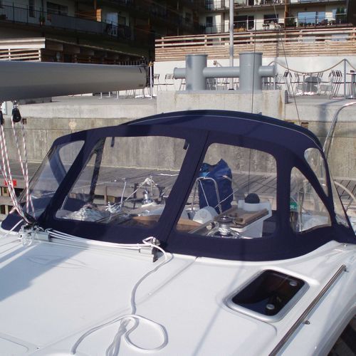 Capota tipo dodger para veleiro - Bavaria 44 Vison - KAPELL ANNAT - para cockpit / com estrutura em aço inoxidável / azul