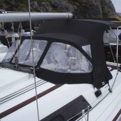 Capota tipo dodger para veleiro - Oceanis 37 - KAPELL ANNAT - para cockpit / com estrutura em aço inoxidável / preta